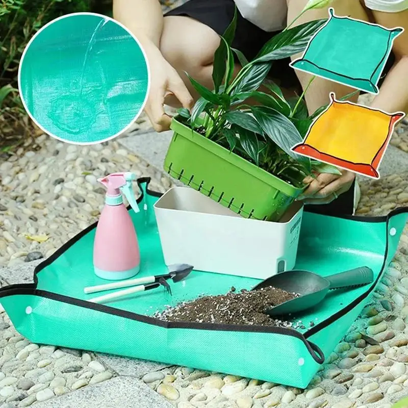 Waterproof Foldable Gardening and Transplanting Mat - Thickened Square Design for Easy Potting and Plant Care
