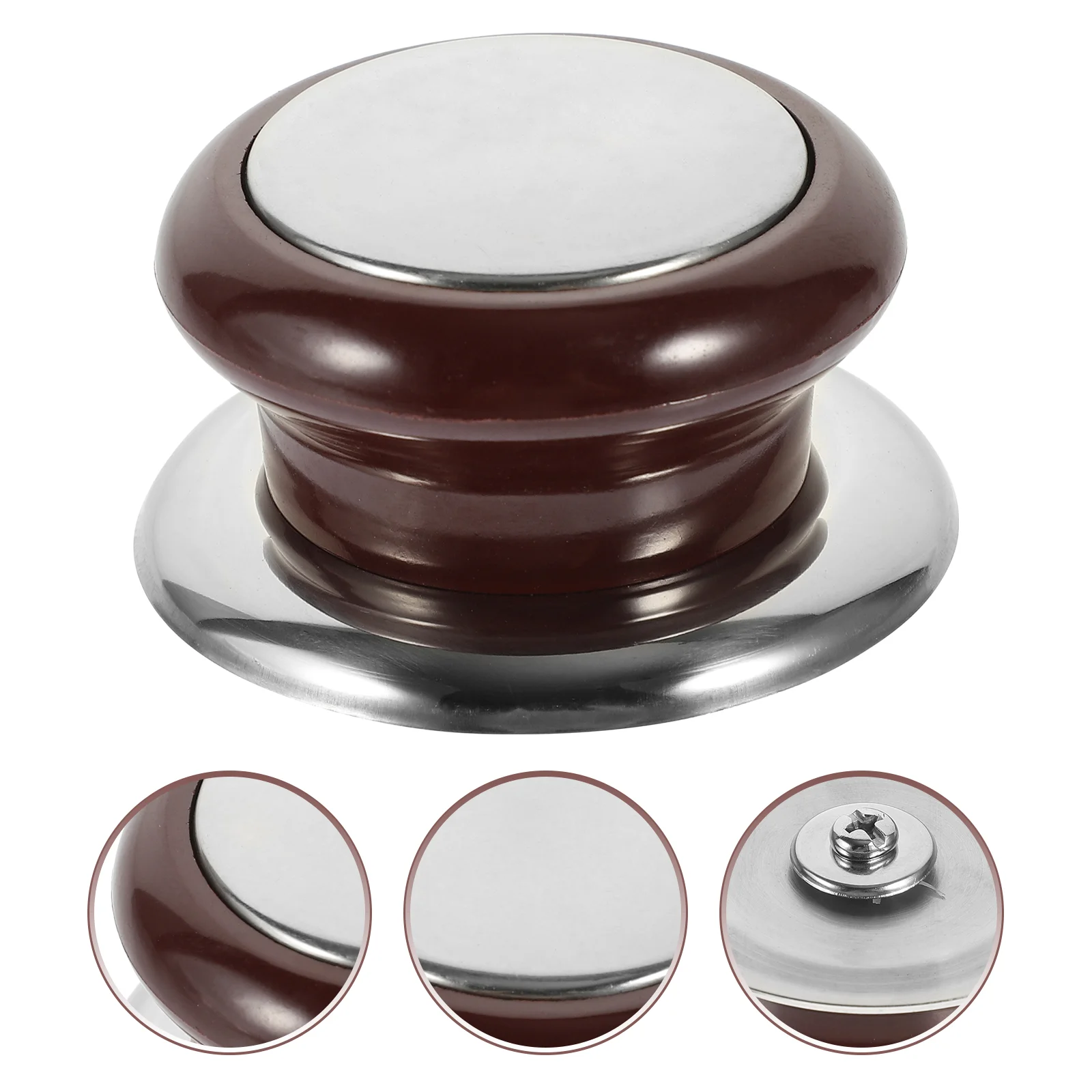 

Handle Pot Button Lid Cooker Konb Cover Knobs Stainless Steel Bakelite Pan Household