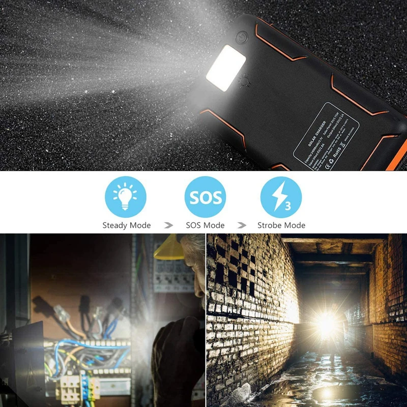 Folding Solar Power Bank With 4 Panels Fast External Charger_voghion.com