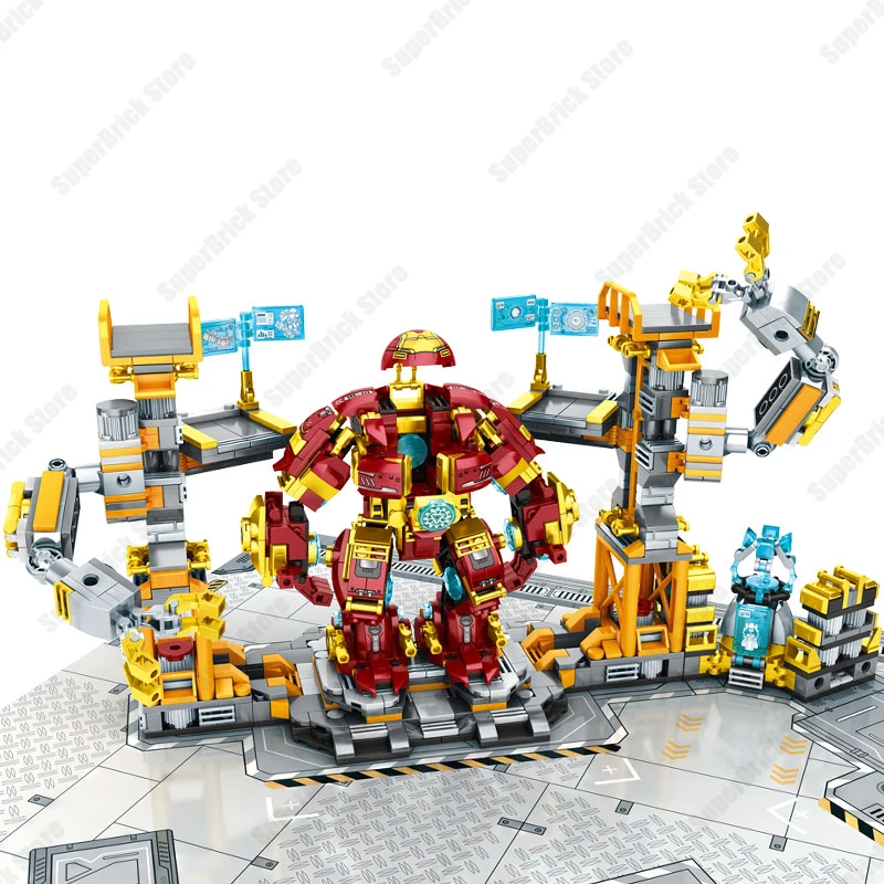 

Hot Marvel Superheroes Iron Man Building Blocks Hero Avengers Labs Armor Mecha Robot Assemble Model Bricks Kids Toys DIY Gifts