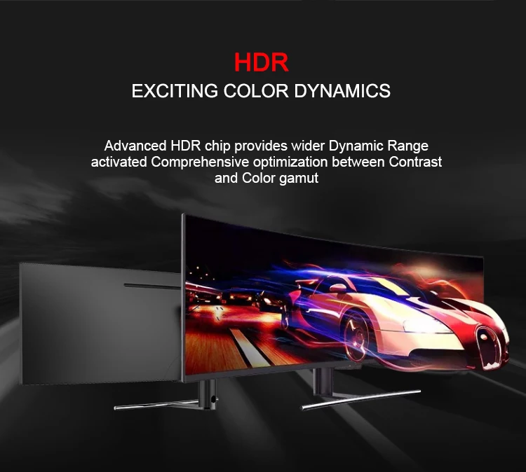 ZJZ 대형 IPS 스크린 재고 있음 49인치 모니터 PC 144hz 75Hz 선택 가능 5K 해상도 1ms 곡면 49인치 게이밍 모니터