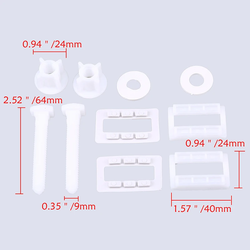 Toilet Seat Accessories Toilet Seat Hinge Bolts Screw Fixing Fitting Kit Plastic Flexible Replacement 1set
