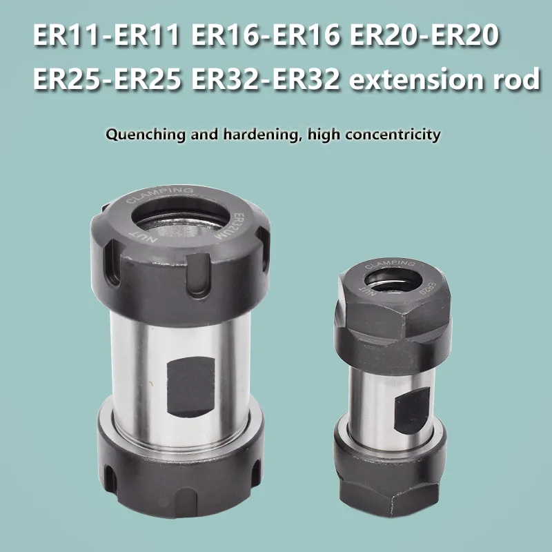 Dropshipping Doppelköpfige ER-Verlängerungsstange DIY Motorwellenhülse ER32 ER25 ER20 ER16 ER11 Spindel Doppelspannzange – Detail 1