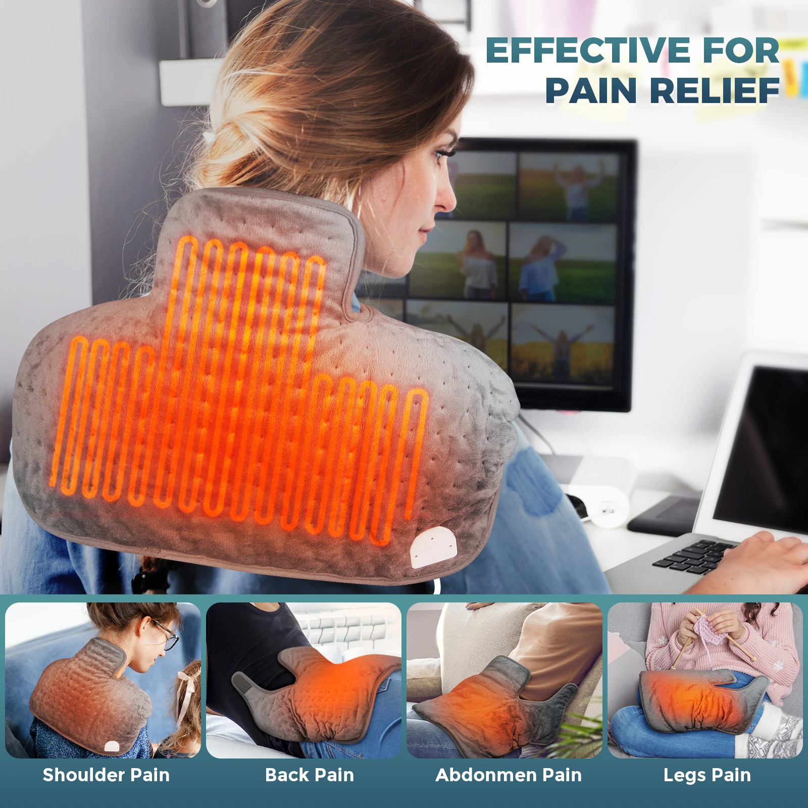 220V/110V Shawl Electric Heating Blanket Heating Pad Portable Electric Blanket Office Neck Warmer Heating Pad For Back In Winter