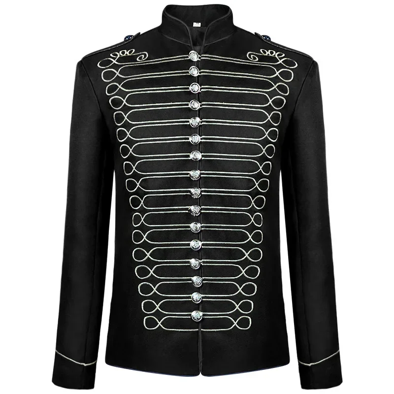 Black-gold/Silver Halloween Blazer Jacket for Men and Women medieval Court Dress Vintage Gothic Steam Drummer Costume blazer jacket