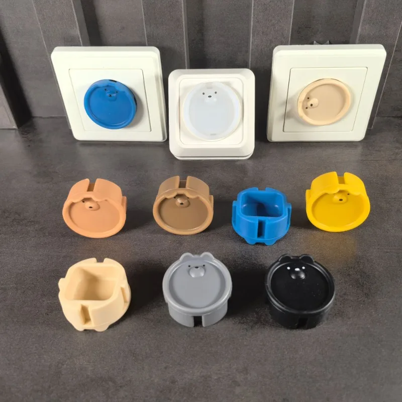5Pcs Baby Safety Protection Socket Protective Cover Cute Cartoon Children Electric Shock Prevention Dust Protection Cover Socket Covers