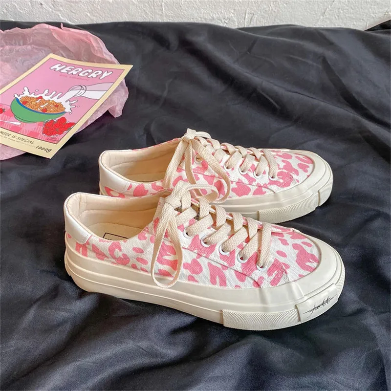 Designer Zebra Print Platform Sneakers Women Harajuku Canvas Shoes