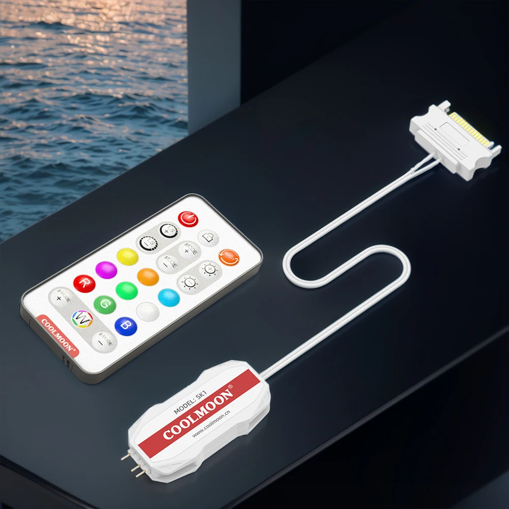 Cavo Alimentatore RGB 5V 3pin A SATA Con Telecomando - Nero