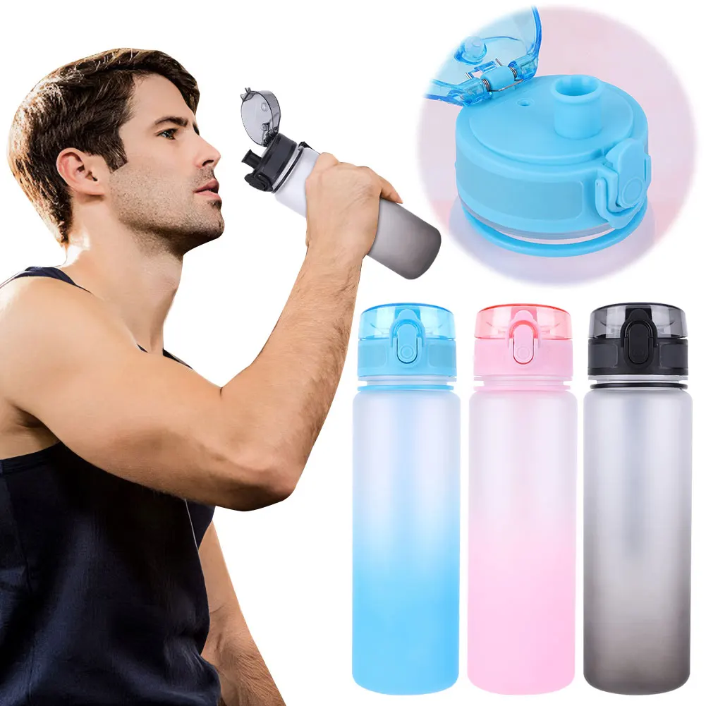 500ml Frosted Water Bottle with Handle Reusable Water Bottles Large Capacity Dazzling Color Bottle for Boys Girls
