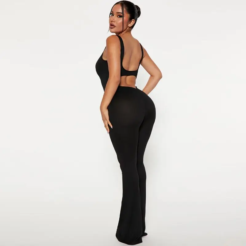 

Jump Suits for Women Sexy Solid Color Backless Jumpsuit Combinaison Pour Femme Enterizos Para Mujer Jump Suits for Women