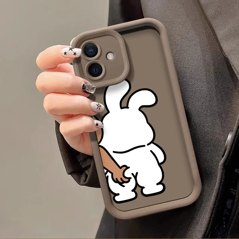 Charming Bear Bunny Duo Shockproof Phone Case - Soft Silicone Cover