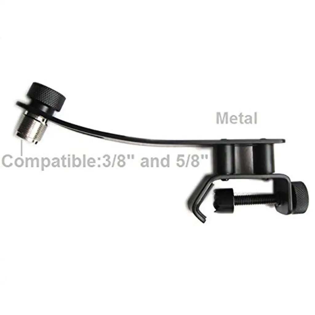 Universal Adjustable Drum Rim Microphone Clips Mount Holder, Black