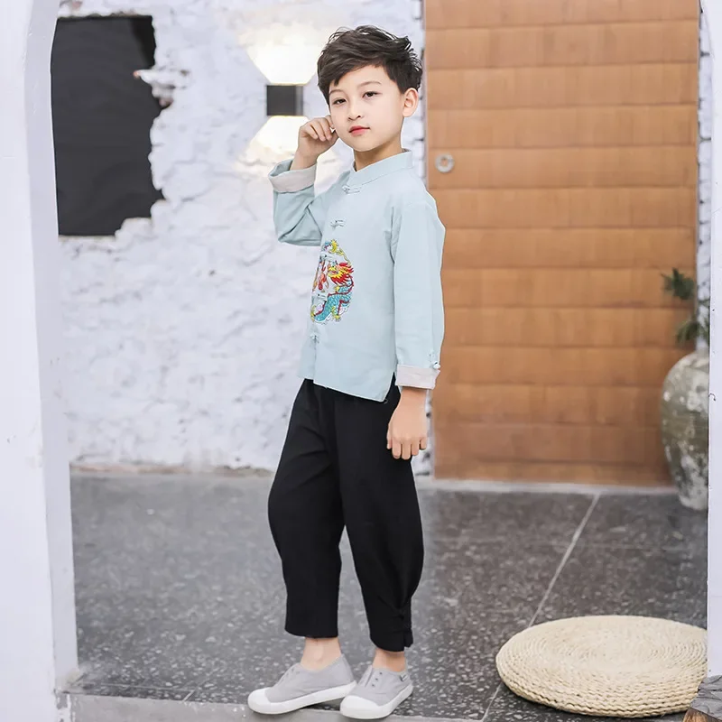 chinese traditional costume boys kids tang suit