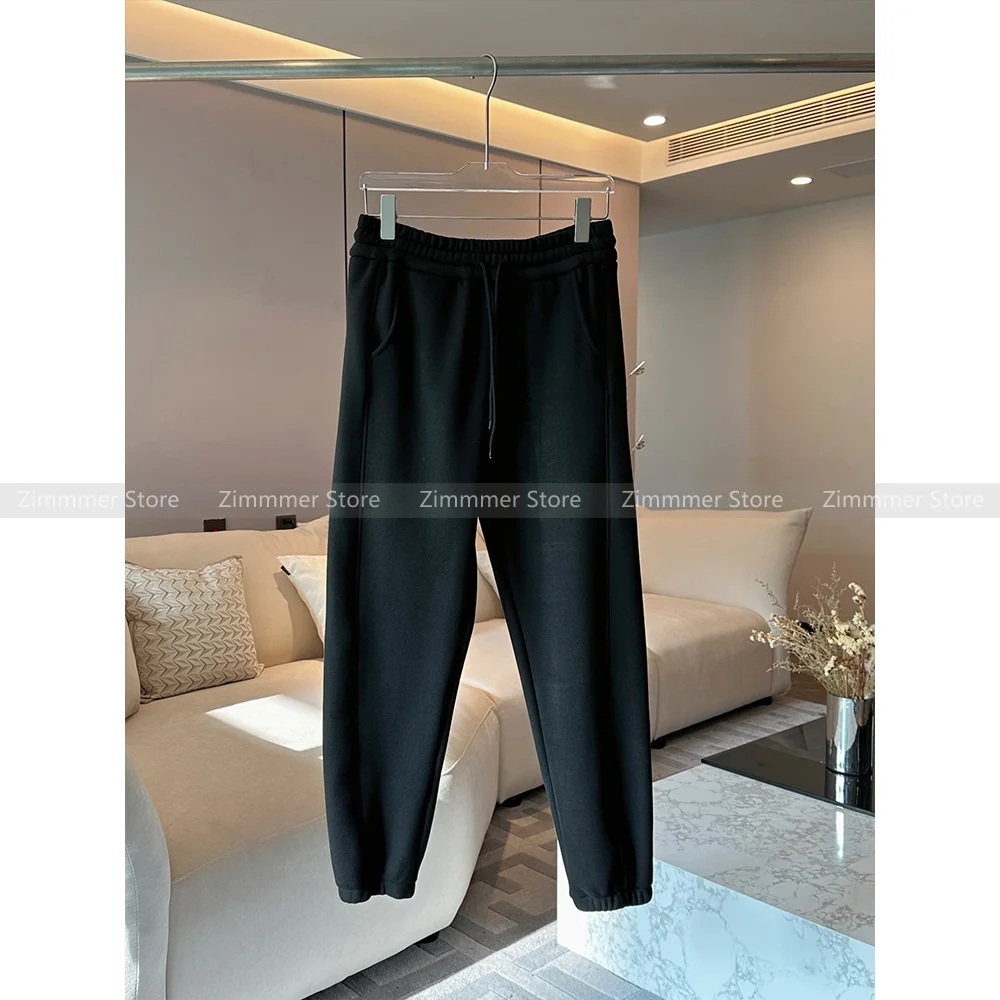 

Black Elastic Waist Soft Drawstring Pants Women 2024 Spring High Waist Draped Cocoon Hundred Banana Pants