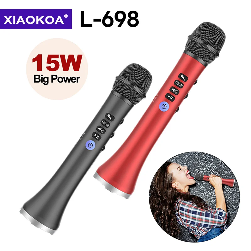 Bluetooth Karaoke Microphone Speaker  Phone Microphone Karaoke - L-699 20w  Bluetooth - Aliexpress