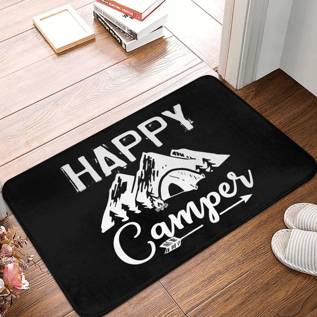 Happy Camper Camping Front Door Floor Entrance Mat Indoor Mountain Camp  Bath Kitchen Doormat Garage Carpet
