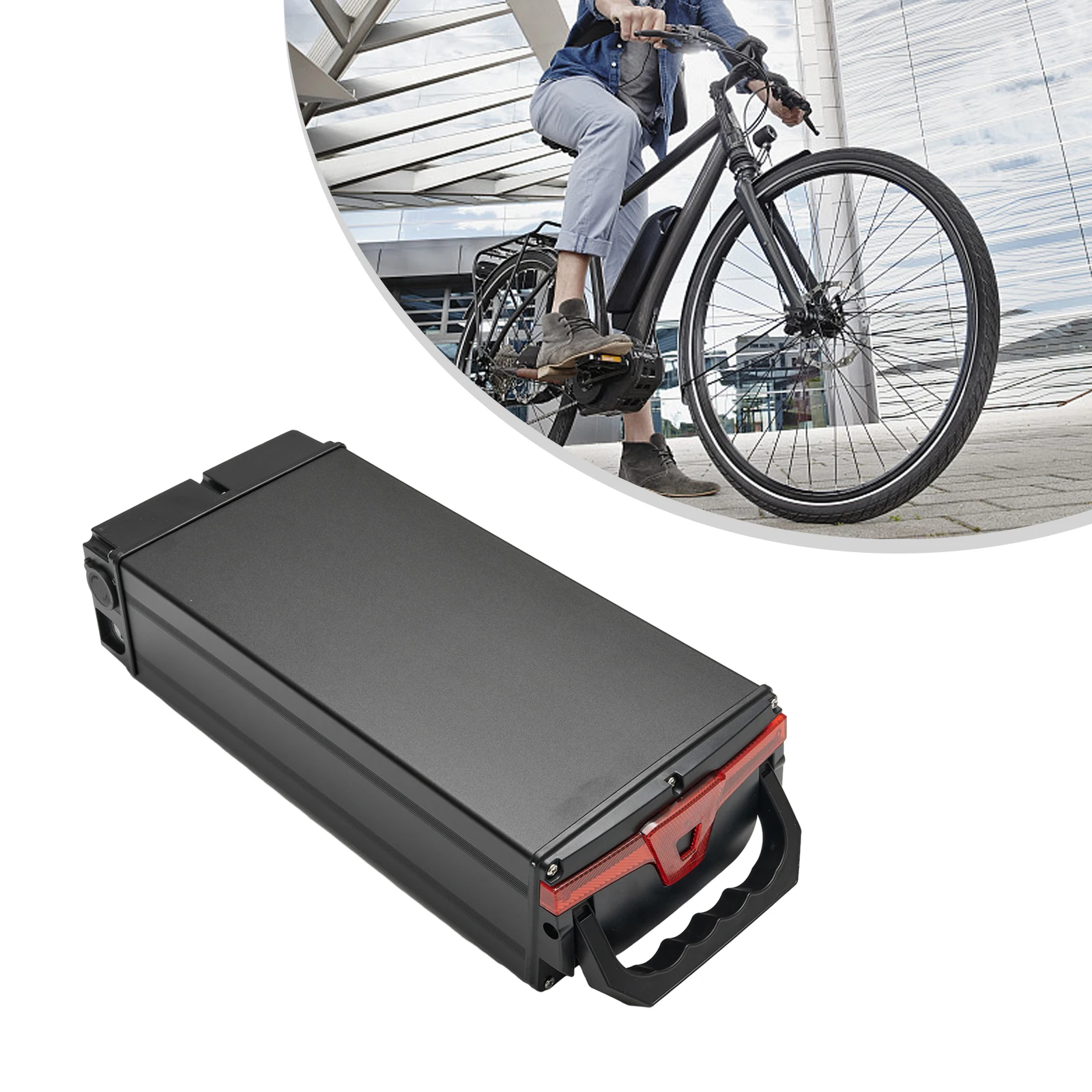 

Case Battery Box 385x172x95mm E-Bike Electric Bike Folding Bike Shelf W/ 2*Key 1865o/21700 Lithium Battery Durbale