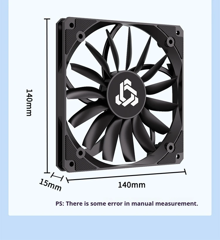 UT-14015 140mm PC Cooling Fan, PWM 300-1100RPM, 15 blades, Equipped with FDB Bea