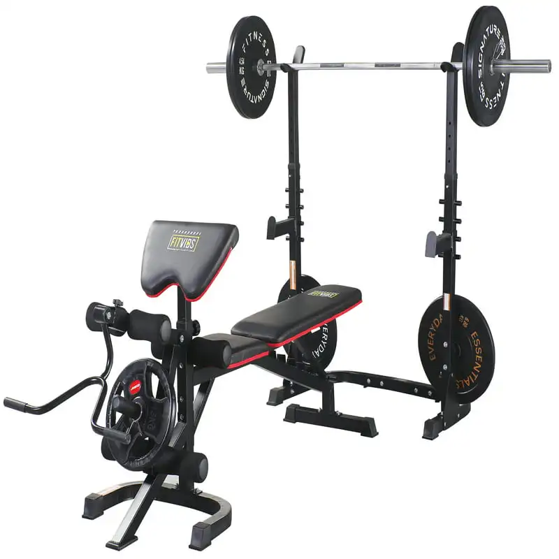 EGZ3000 Adjustable Workout Bench with Squat Rack, Leg Extension
