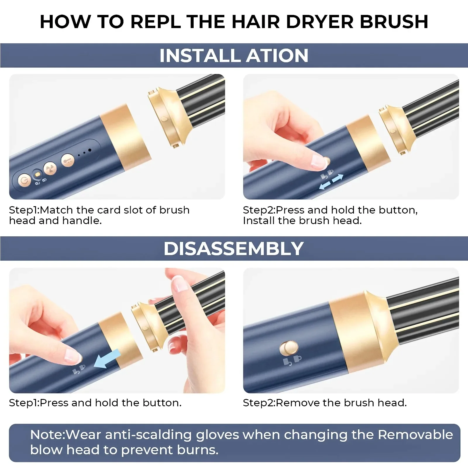 Professional 7 in 1 Hair Dryer 11000RPM High Speed Blow Dryer Hair Strighter Hot Air Styling Tools Set Hair Curler Salon /Barber 4
