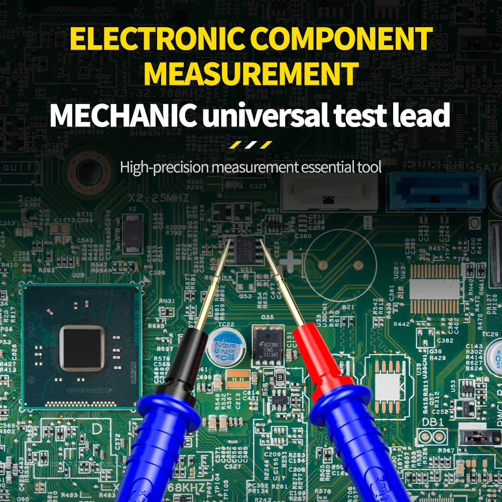 Universal Test Lead Digital Multimeter Leads Precision Needle Tip Double Insulation Soft Silicone Gold-Plated
