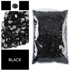 Wholesale Pack of Black Resin Rhinestones: Shining Flatback Glass Crystals for DIY Crafts and Apparel (Black)