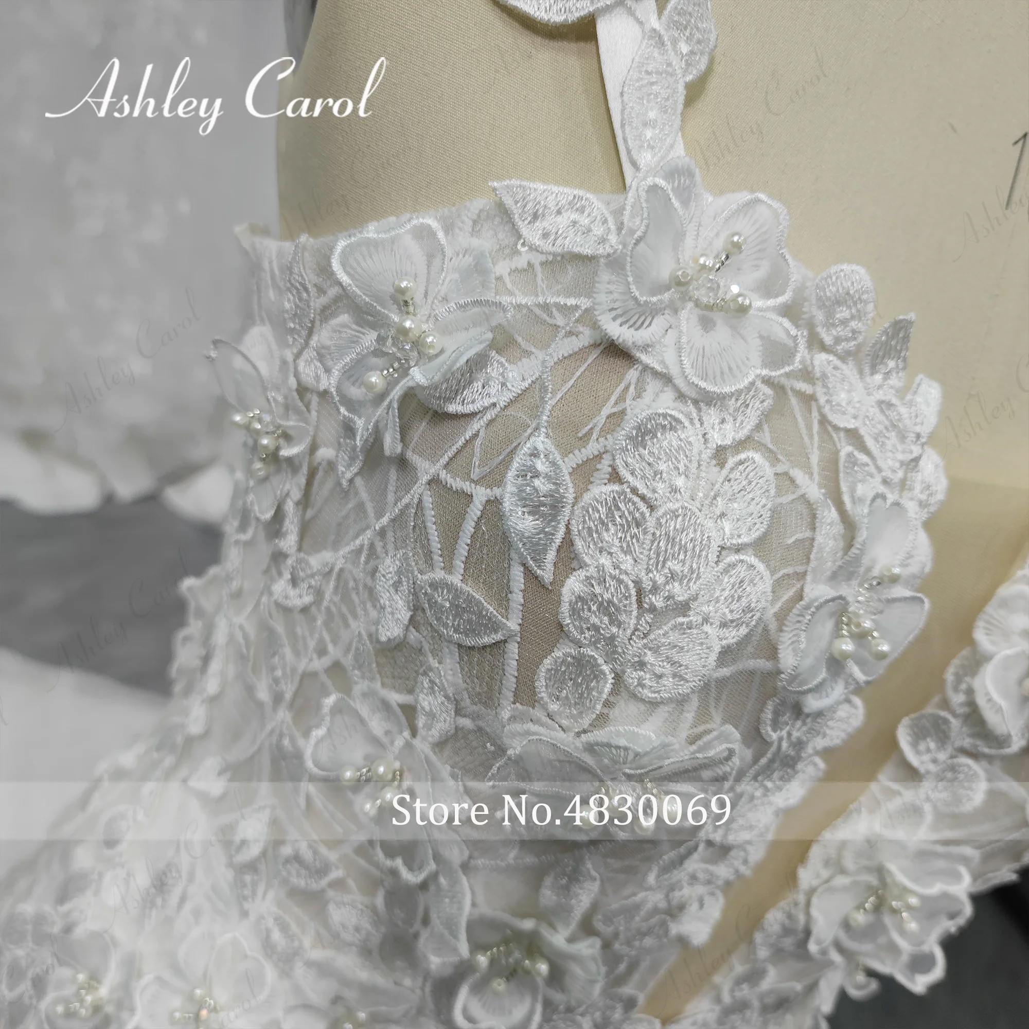 Ashley Carol Mermaid Wedding Dress 2023 Beading Crystal Appliques Spaghetti Straps Backless Long Train Wedding Gown Real photos 3