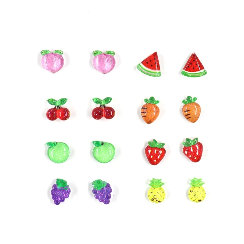 50Pcs Summer Kawaii 9mm Resin Mini Cherry Fruit Cabochon Ornament Jewelry Charms Nail Art Decoration Flatback Manicure Parts 6
