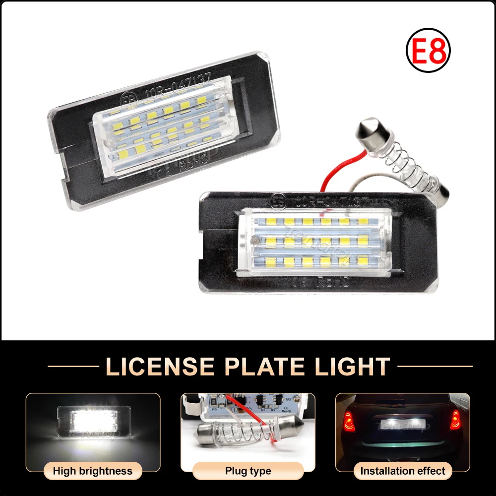 

LED License Number Plate Light Rear Lamp Car Accessories 18SMD Canbus White For BMW Mini MKII Cooper R56 R57 R58 R59 Error Free