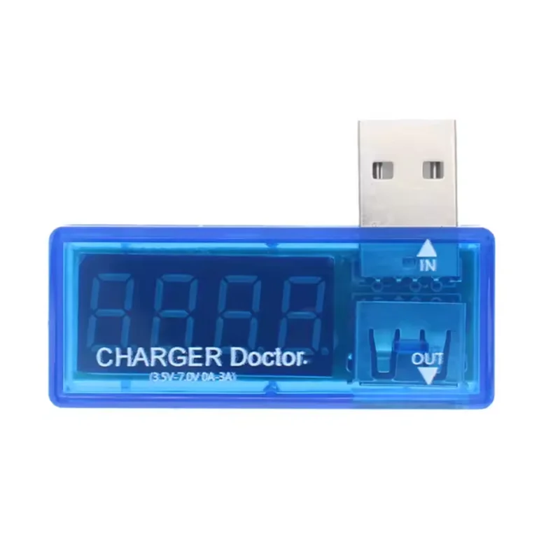 디지털 USB 모바일 전원 충전 전류 전압 테스터 미터 미니 USB 충전기 진단기 전압계 전류계 투명 디자인
