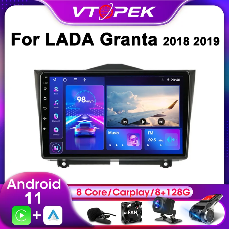 Vtopek 2Din для LADA BA3 Granta Cross 2018 2019 4G Android 11 автомобильное Стерео Радио мультимедийный