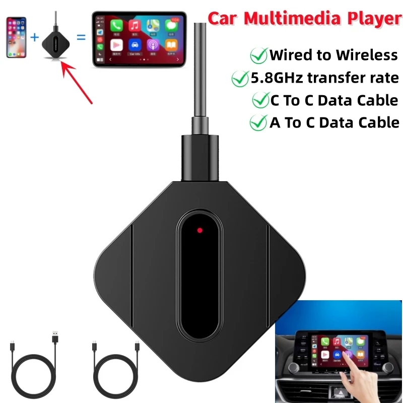 

Wired to Wireless Car Play Box Car Multimedia Player Android Auto Box Smart AI Box Mobile Screen Projection Auto AI Box
