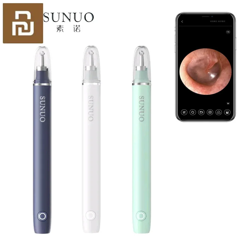 

Youpin SUNUO FIND X Smart Visual Ear Sticks 500W High Precision Mini Camera Acne Blackhead Remover Multifunction Cleaning Kit