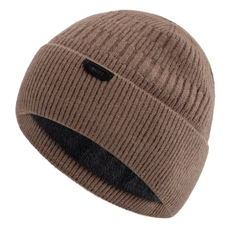 Neue Unisex-Wintermütze mit Fellfutter, warme, schicke Mütze, stilvolle, weiche Beanie-Mützen für Männer und Frauen, dicke Ski-Sport-Strickmütze. – Detail 9