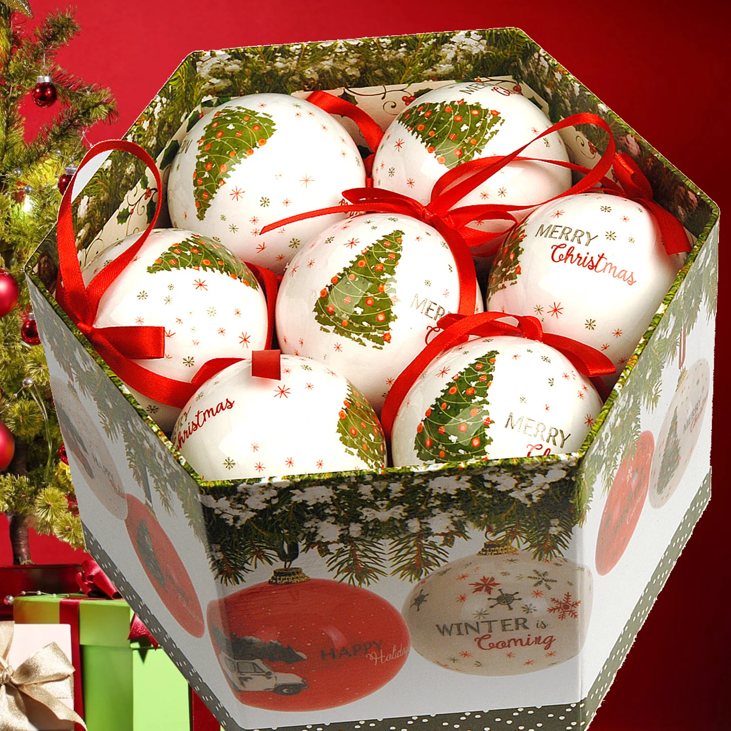 12 Bolas De Lentejuelas Blancas Y Negras, Bolas Colgantes De Búfalo De Navidad, Inastillables, Adornos De árbol De Navidad A Cuadros Para Decoración Del Hogar Y Fiestas