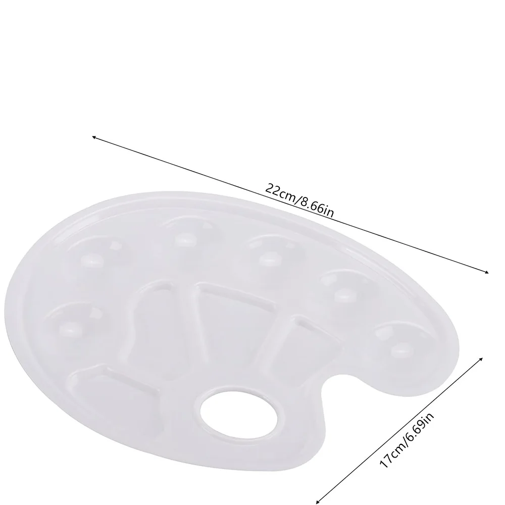 2/8/15Pcs Oval Paint Tray Palettes with Thumb Hole for Students to Craft DIY Painting or Birthday Painting Party 2