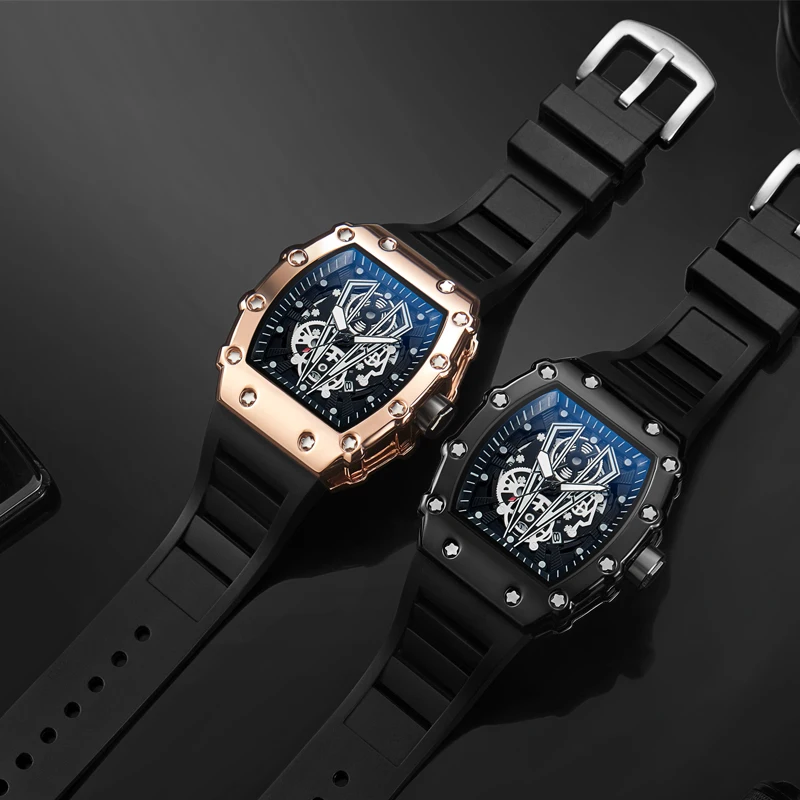 Buitenlandse Handel Horloge Grote Wijzerplaat Voor Mannen Kwarts Waterdicht Sport Vierkant Lichtgevend Horloge Voor Mannen