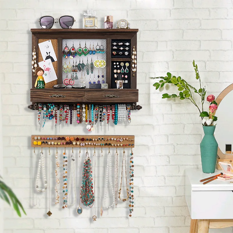 

European Wall Hanging-Type Jewelry Display Rack Multi-Functional Storage Rack Necklace Display Stand Earrings Rack Ring Rack