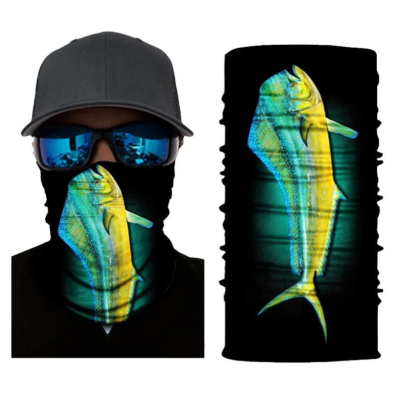 Fish Animal Design Neck Scarf Seamless Bandanas for Women Men