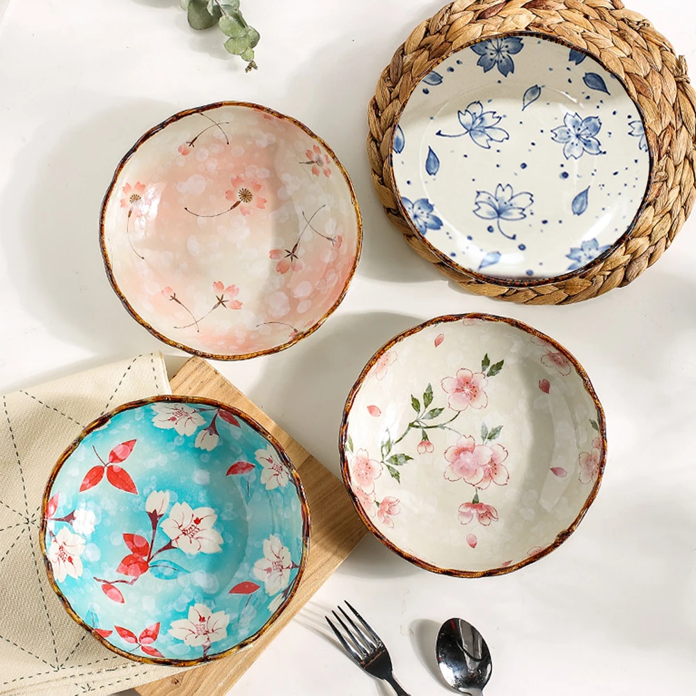 Ceramic Plates Japanese Dishes Home Tableware Creative Round Dinner Plates High-quality Deep Plates ceramic tableware set