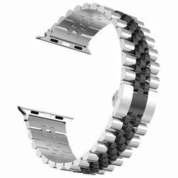Premium Stainless Steel Replacement Bracelet for Series 10 42mm (Silver-Black)