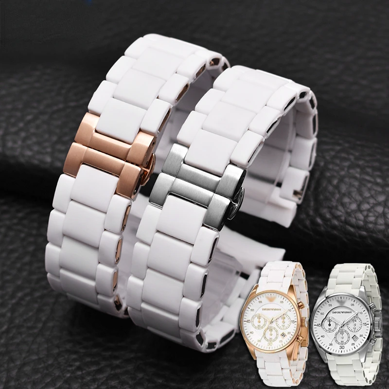 Силиконовый ремешок для часов мужчин и женщин браслет Armani Ar5920 5919 5859 5867 из белой