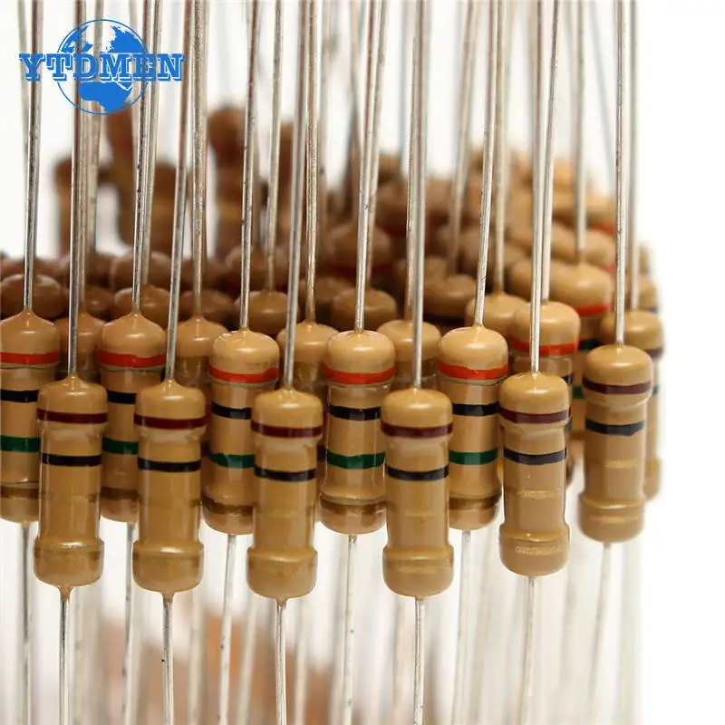300PCS 1 Ohm-3M 0.5W Resistor Assortment Set Carbon Film Resistors DIY Resistance Assorted Kit 470R 560R 2.7K 4.7K 5.6K 6.8K 10K