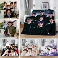 JYP New Boy Group Printed Blanket Picnic Blankets Warm Blanket Soft and Comfortable Blanket B-BTS Home Travel Birthday 1