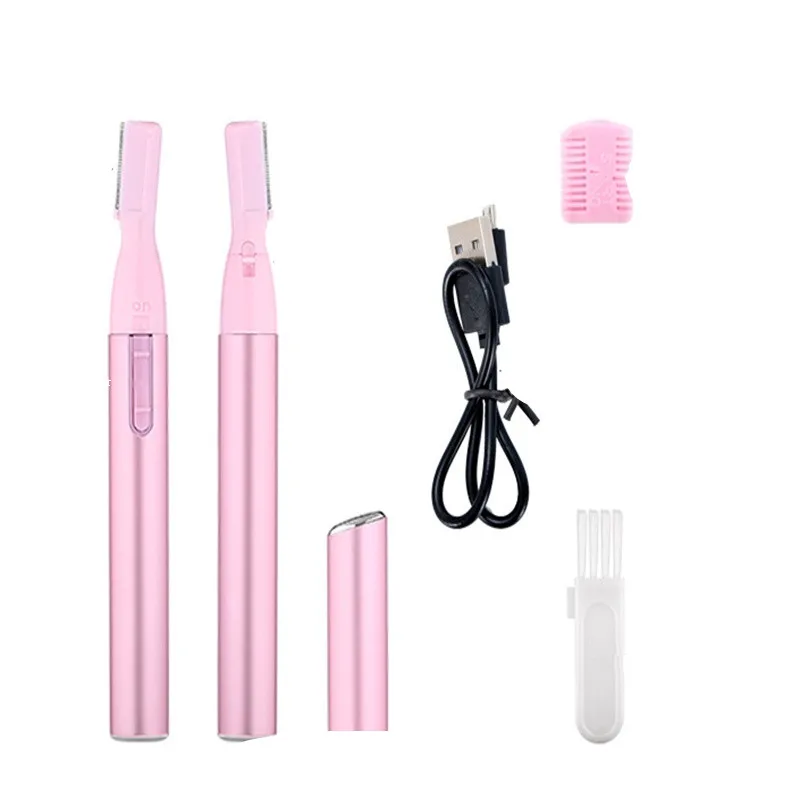USB Rechargable Portable Mini Electric Eyebrow Trimming Hair Remover For Women Body Facial Shaver Hair Blade Razor Epilator 3