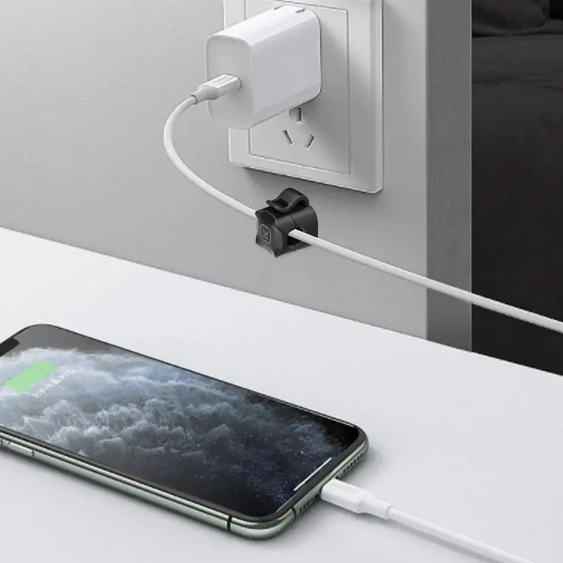 케이블 정리함 클립 와이어 와인더 거치대 이어폰 마우스 코드 클립 보호대, USB 케이블 관리 클립, 책상 아래 와이어 관리자