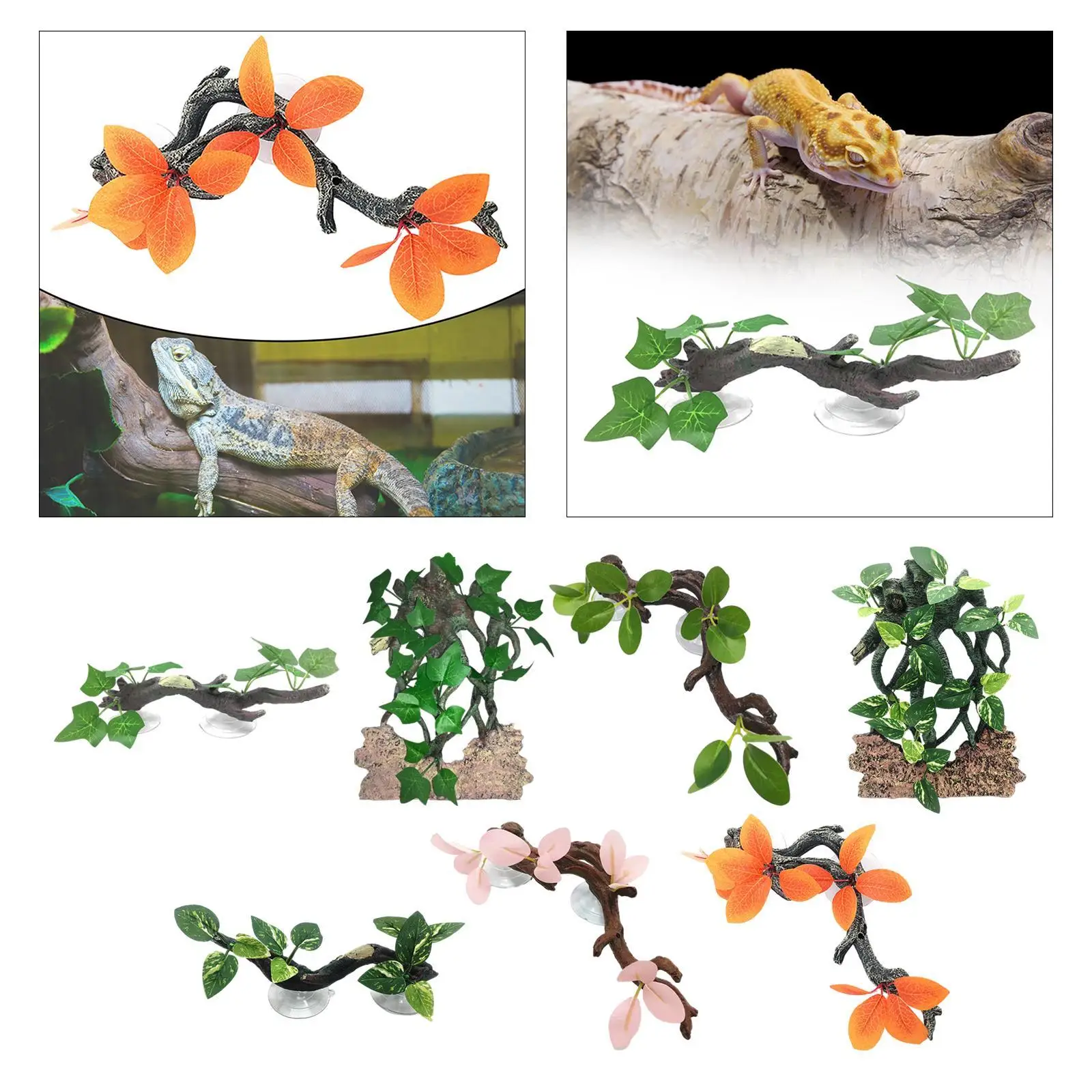Reptiles Plants Amphibian Habitat Decoration Snake Fish Tank Background Gecko Plant Ornament
