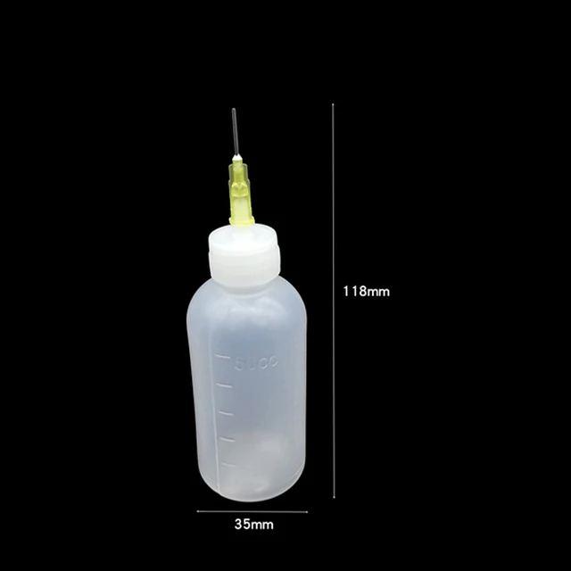 Flacon applicateur de précision de 50 ml, avec aiguille à pointe