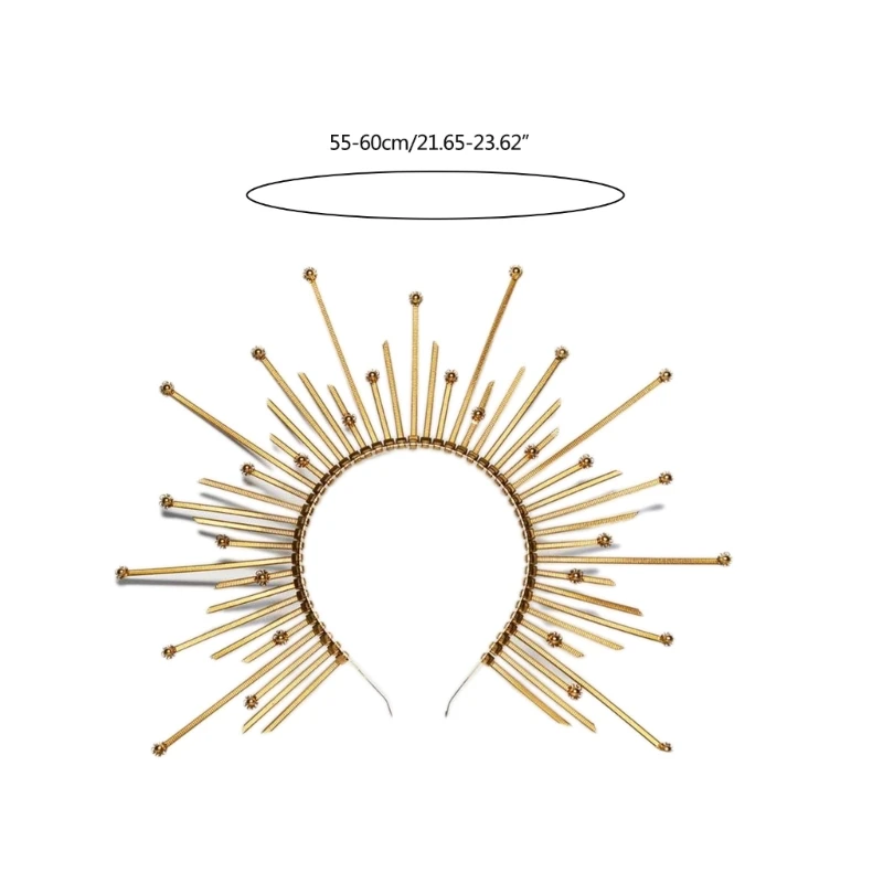 E15E Mary Halocrown Headband Baroque Spiked Halocrown Greek