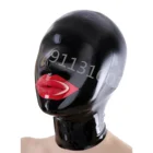 women latex rubber mask breath